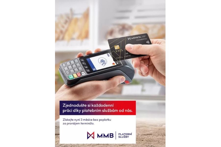 MONETA Money Bank nabízí živnostníkům a firmám pronájem platebních terminálů na první tři měsíce zdarma