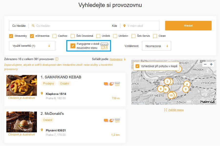 Up Česká republika dočasně ruší denní limit na eStravence