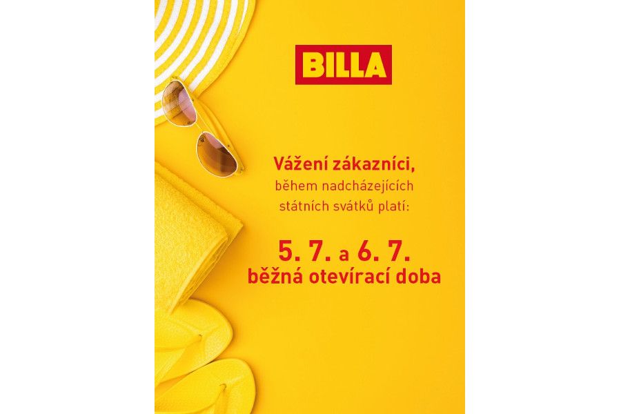 Červencové svátky a otevírací doba obchodů BILLA