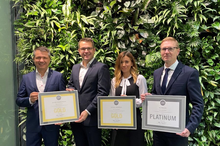 Budovy Na Příkopě, myhive Jungmannova a myhive Jindřišská z portfolia společnosti CPI Property Group získaly mezinárodní enviromentální certifikaci LEED